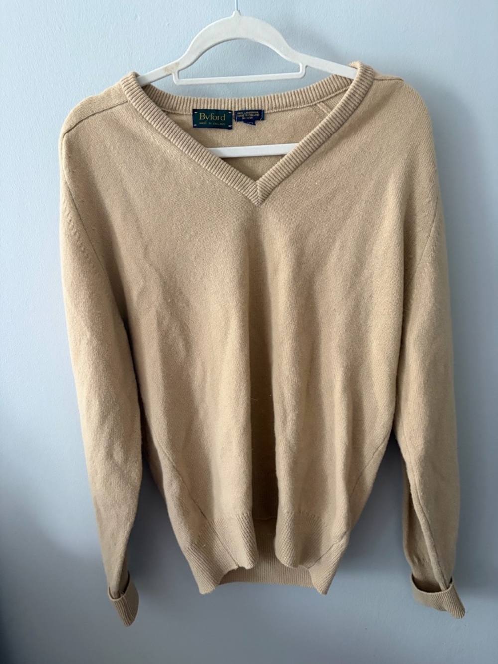 Ford Beige V-Neck Sweater